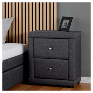 Table de chevet chambre 2 tiroirs gris