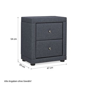 Table de chevet chambre 2 tiroirs gris