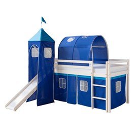 Lit toboggan avec tour - couleur bleu