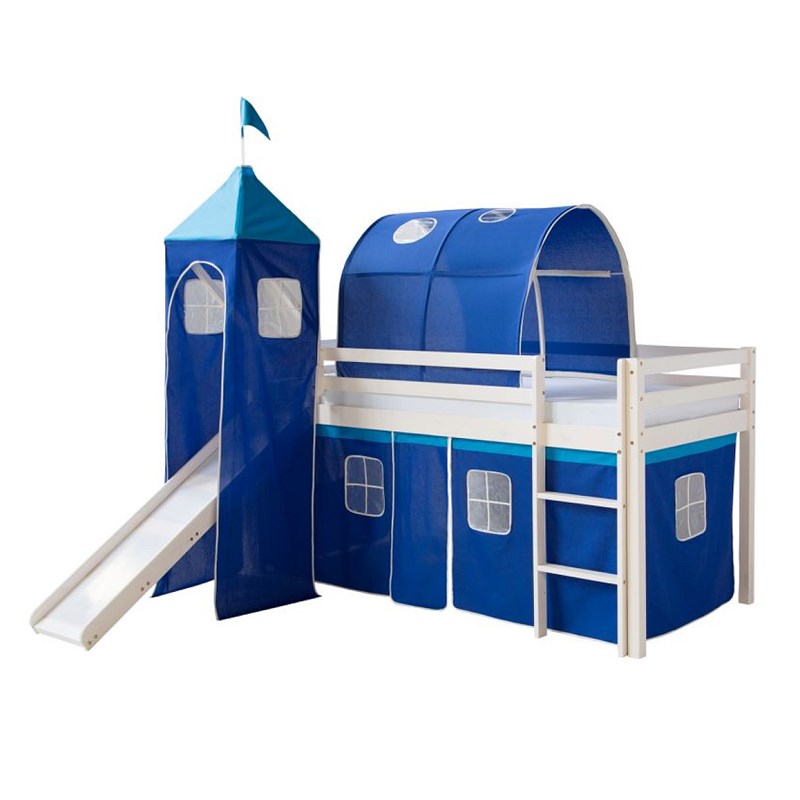 Lit toboggan avec tour - couleur bleu