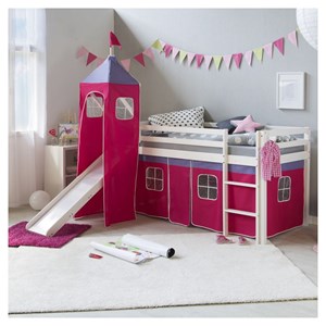 Lit toboggan - avec tour et rideaux