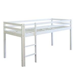 Lit mi-hauteur avec rideaux - bleu