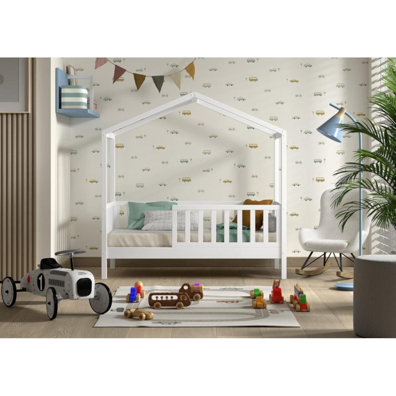 Lit cabane dallas 70x140 blanc (Vipack) - Image 1