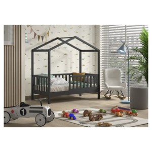 Lit cabane dallas 70x140 cm gris