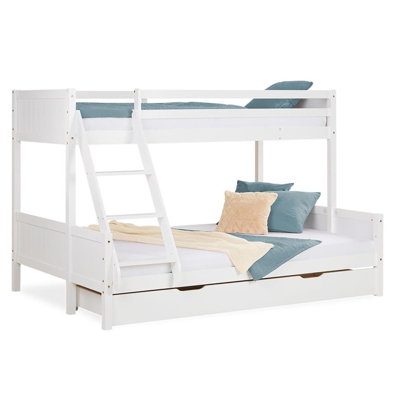 Homestyle4u - Lit superposé 90x200 et 140x200 blanc