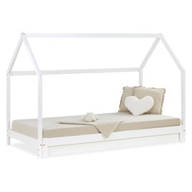 Lit cabane enfant 90x200 cm - blanc