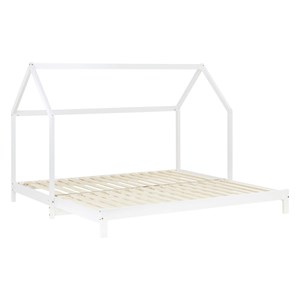 Lit cabane enfant 90x200 cm - blanc