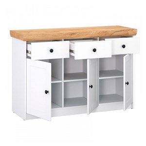 Commode en bois - 3 portes blanche