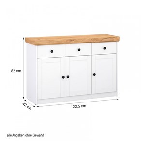 Commode en bois - 3 portes blanche