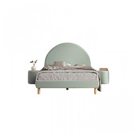 Lit moon 140x200cm vert avec pouf