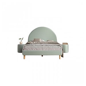 Lit moon 140x200cm vert avec pouf
