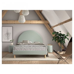 Lit moon 140x200cm vert avec pouf