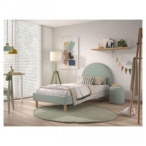 Lit moon 90x200cm vert avec pouf