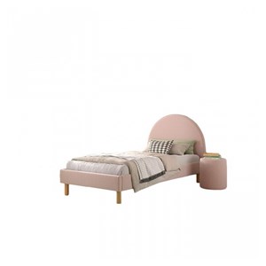 Lit moon 90x200cm rose avec pouf