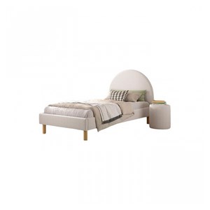 Lit moon 90x200cm blanc avec pouf