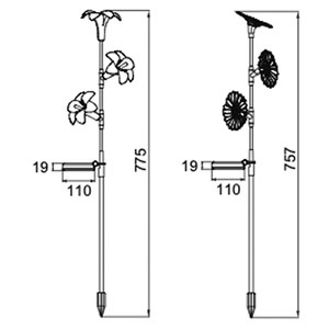 Lot de 2 fleurs solaire (lys+tournesols)