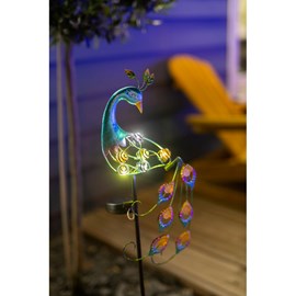 Décoration solaire - paon lumineux