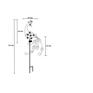Décoration solaire - paon lumineux