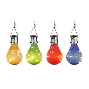 Lot de 4 ampoules solaire colorée