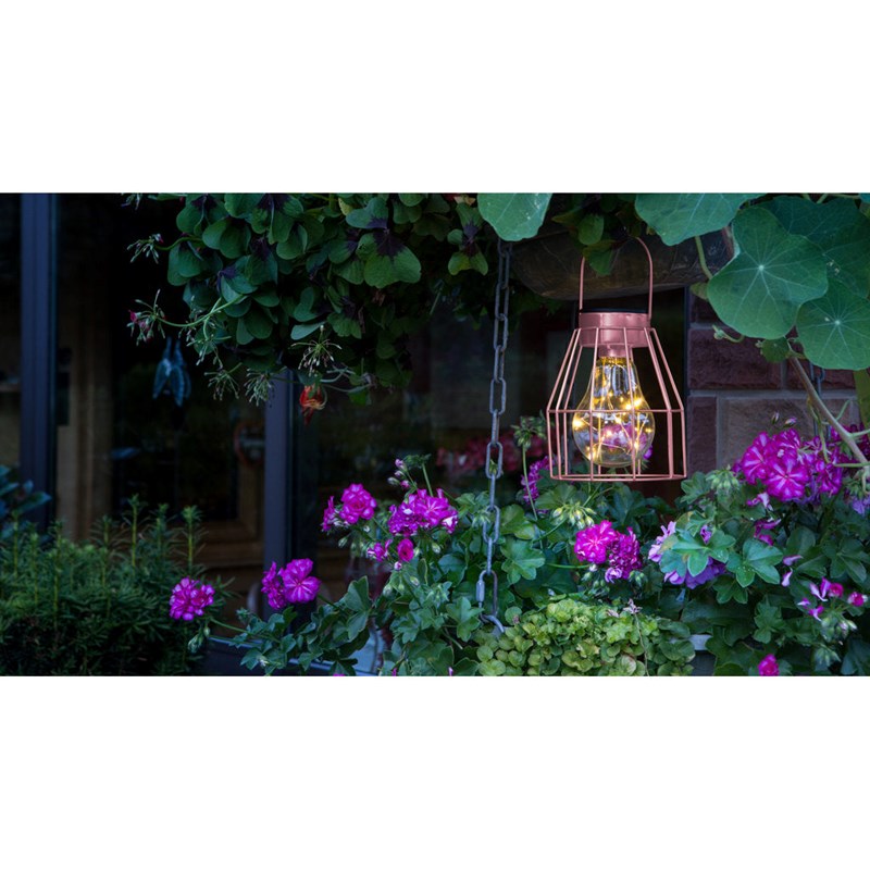 Lampe de table solaire : finition cuivré