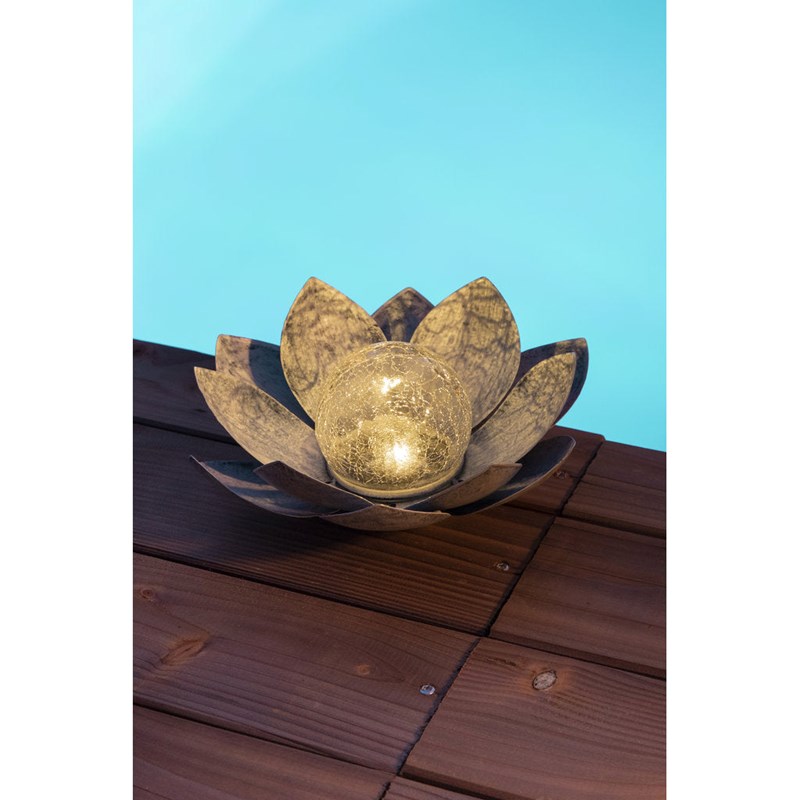 Nénuphar solaire métal vieilli