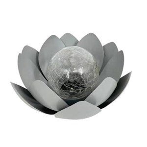 Nénuphar solaire métal gris