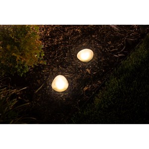 Galet solaire en verre dépoli