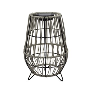 Lanterne solaire à poser imitation rotin