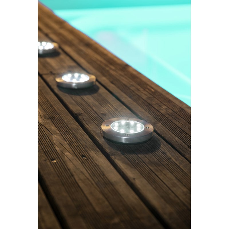 Spot solaire de sol en inox 8 led smd
