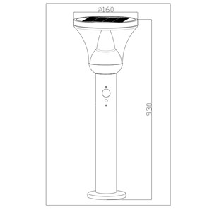 Lampadaire solaire très éclairant 1000lm