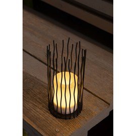 Lanterne solaire métal - effet bougie