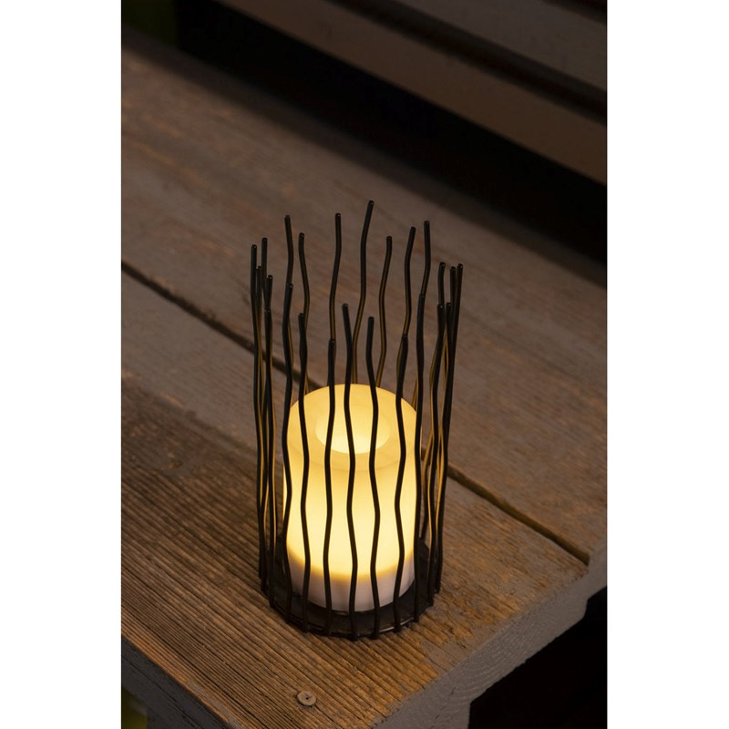 Lanterne solaire métal - effet bougie