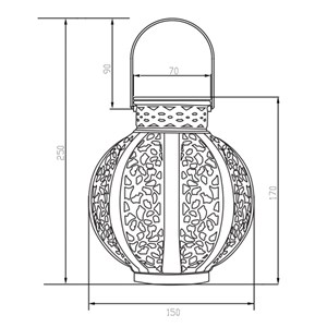 Lanterne solaire métal - style oriental