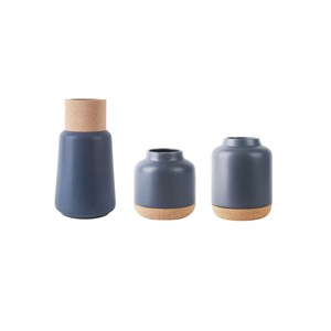 3 vases en liège et céramique craft 
