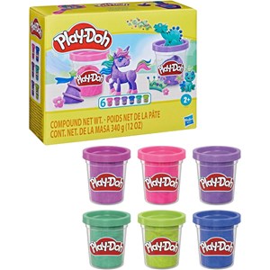 Play-doh, pack de 6 pâte paillette à mod