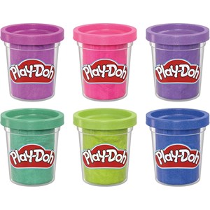 Play-doh, pack de 6 pâte paillette à mod