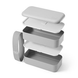 Lunch box rectangulaire 2x500ml gris