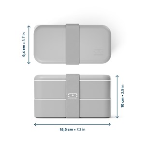 Lunch box rectangulaire 2x500ml gris