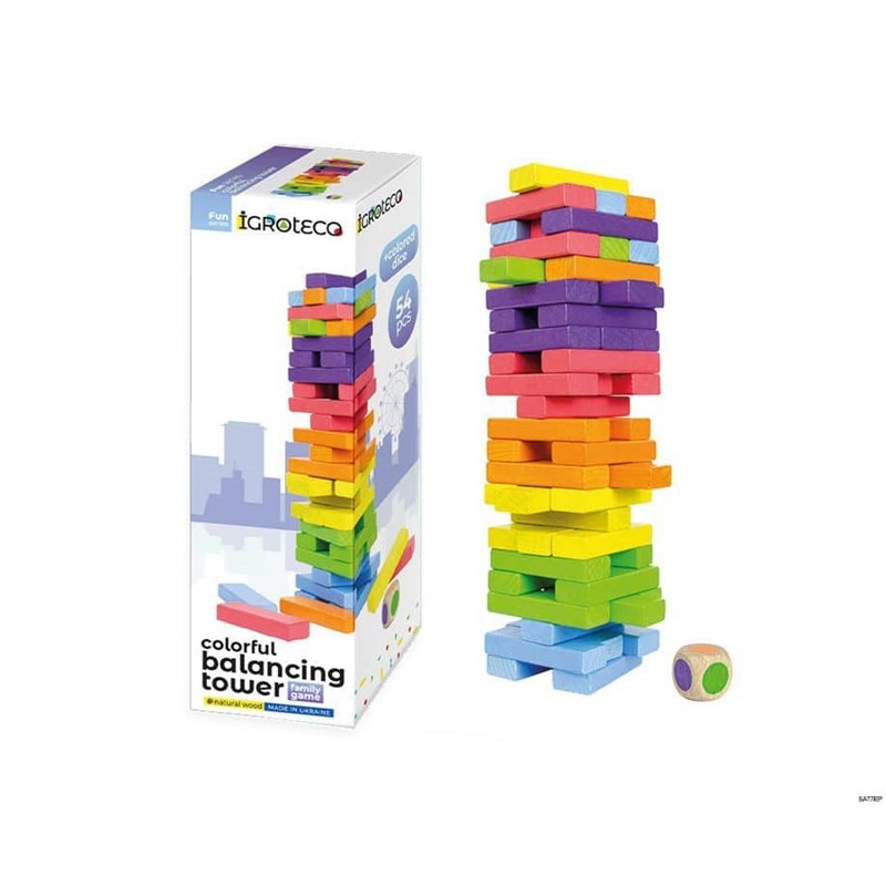 Jeu de société tour d’équilibre colorée