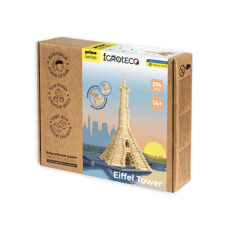 Jeu de construction en bois tour eiffel