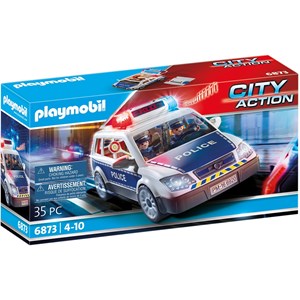 Voiture de policiers avec gyrophare et s
