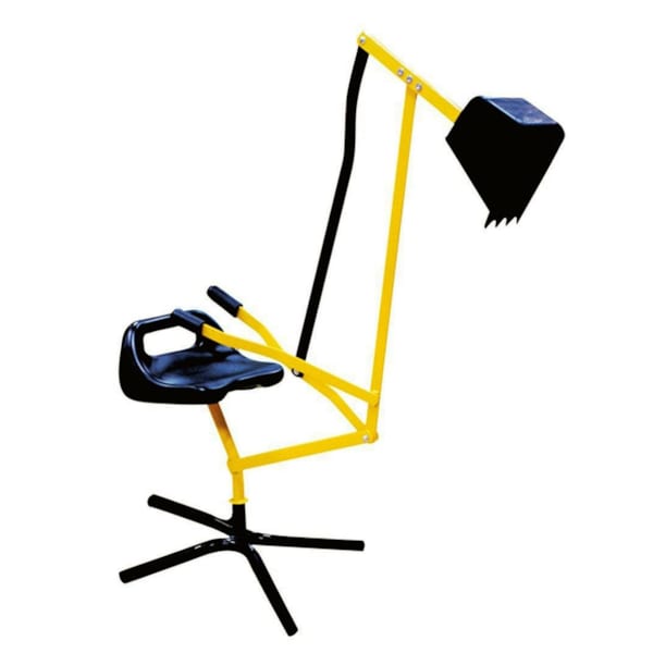 DREAMADE Pelleteuse Enfant - Siège Pivotant 360° - Métal Robuste - 4 Roues - Creuser Sable Neige - Cadeau 3-12 Ans