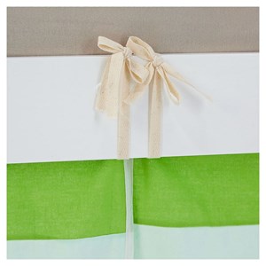 Lit mi-hauteur 90x200 cm pin rideau vert