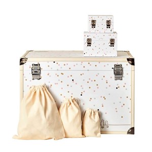 Malle à souvenirs pois - rose doré gris