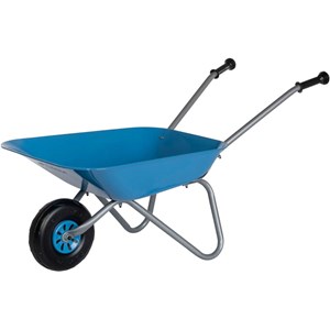Brouette pour enfant en métal bleu-argen