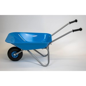 Brouette pour enfant en métal bleu-argen