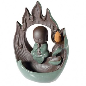 Fontaine à encens bonze meditant