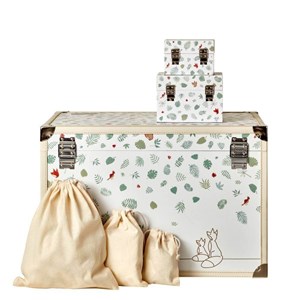 Coffre à trésors feuilles renards -vert