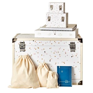 Coffret de naissance pois - rose doré