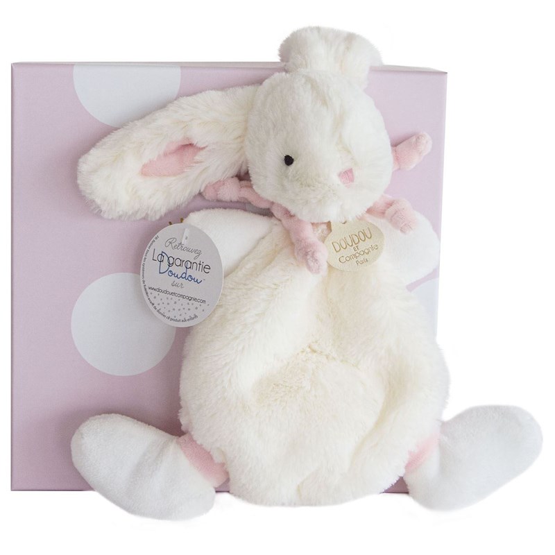 Doudou lapin bonbon rose